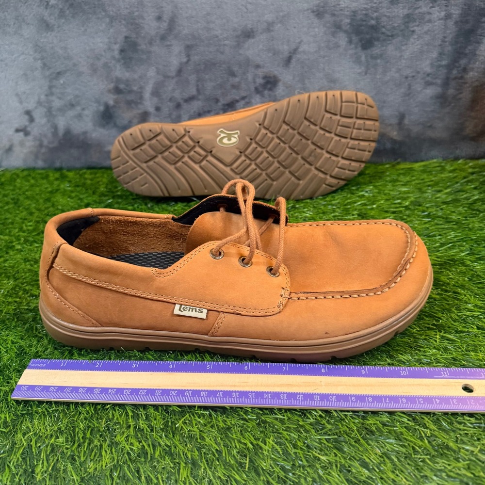 Lems Mariner Sonora Boat Shoes Mens US 10.5 EU 44 Tan Minimalist Zero Drop - Picture 13 of 14